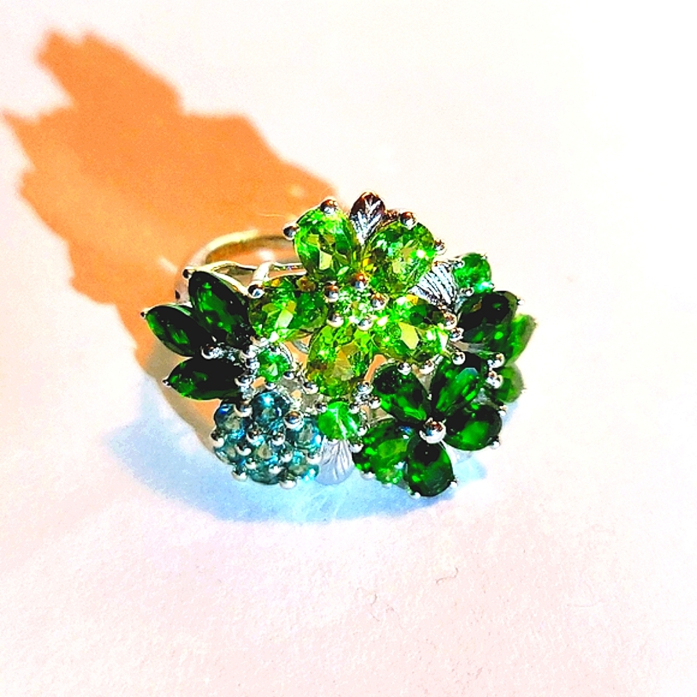 Chuck Clemency STS chrome diopside/peridot SS ring